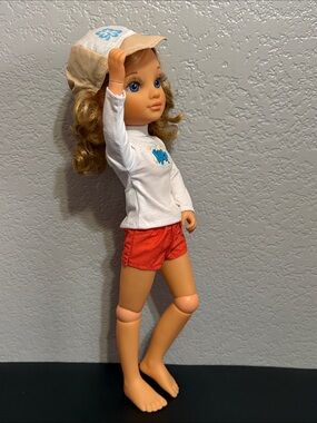 Vintage 17” Posable Spain Famosa Nancy Doll Blonde Hair Blue Eyes Rooted Lashes